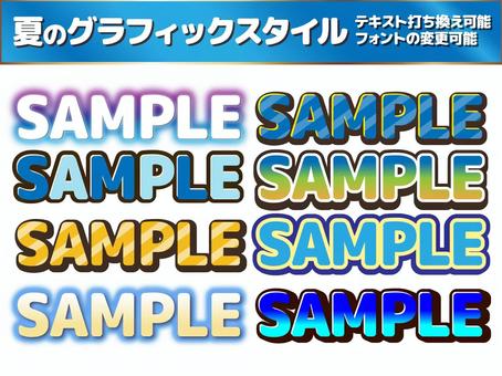 夏　グラフィックスタイル　水色　青色① 夏,グラフィックスタイル,アピアランス,7月,8月,海,水色,青,黄色,文字のイラスト素材