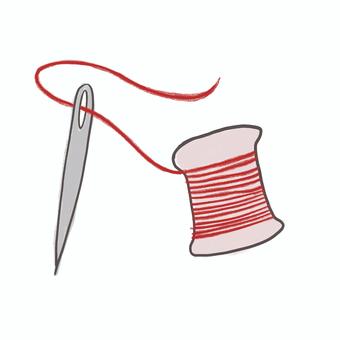 針と糸 針と糸 針,糸,赤い,刺繍,手芸,裁縫,ソーイングセット,手芸教室,手作り,道具のイラスト素材