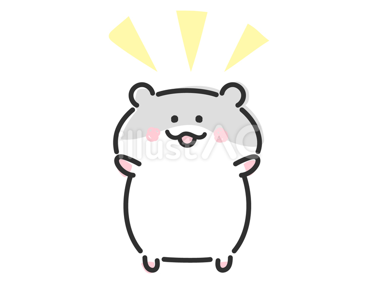 いいことを思いつくハムスター 思いつく,アイデア,提案のイラスト素材