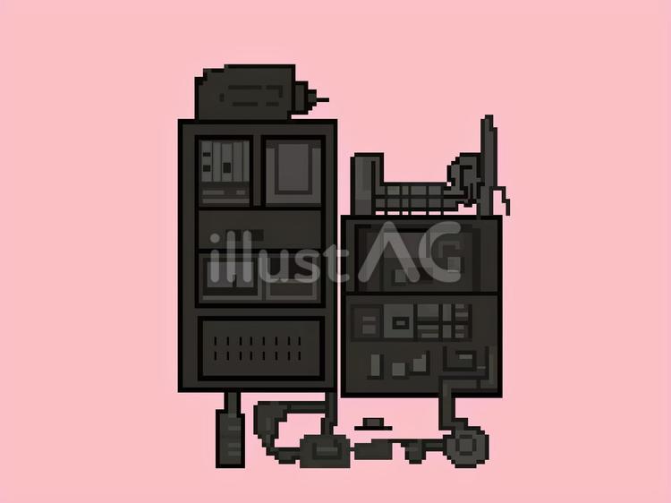 機械と棚 棚,本,配管のイラスト素材