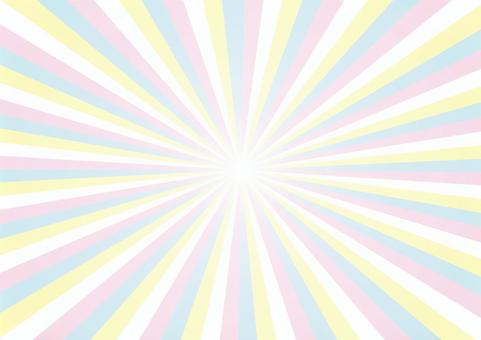 放射A4 放射,広がる,パターン,光,線,薄い,パステル,3色,シンプル,背景のイラスト素材