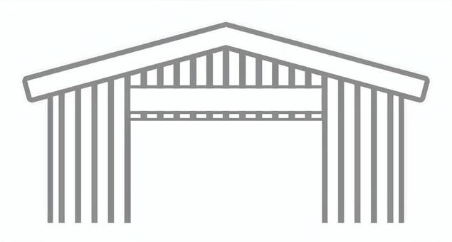 倉庫（ver2） 倉庫,物置,ラフ,生活,建造物,管理,納屋,倉庫業,貸倉庫,輸送業のイラスト素材