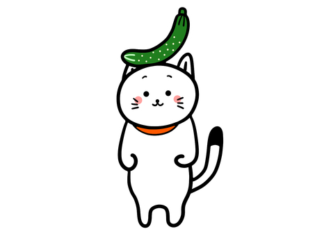 Cat with a cucumber on its head, JPG, PNG and AI Cat with a cucumber on its head, cat, cucumber, animal, JPG, PNG and AI