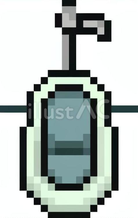 ドット絵の緑の和式トイレです。 ドット絵,和式,トイレのイラスト素材