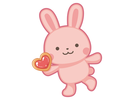 クッキーを持つウサギのイラスト かわいい,イラスト,イラスト素材,カットイラスト,動物,アニマル,ウサギ,うさぎ,兎,クッキーのイラスト素材