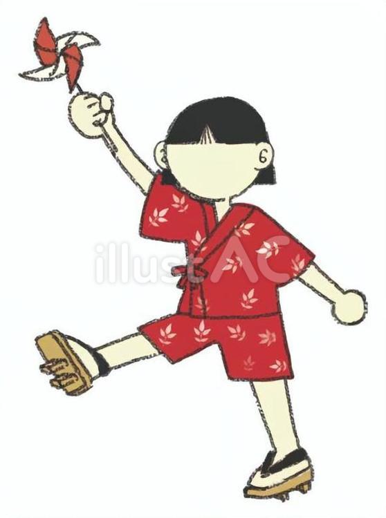 女の子のおばけ(火の玉無し) おばけ,幽霊,女の子のイラスト素材