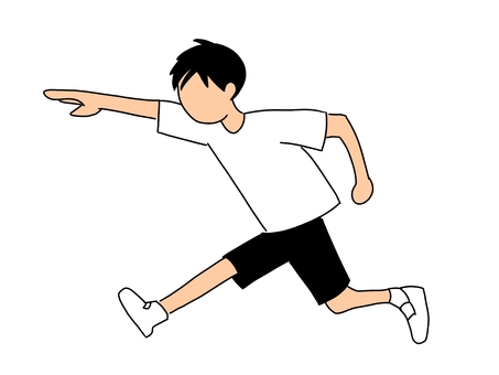 勢いよく走る男 走る,run,男,男子,男性,男の子,人物,人間,人,1人のイラスト素材