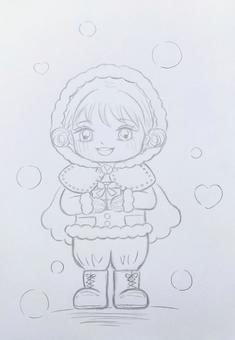 クリスマス用のぬりえ こびとサンタさん クリスマス用のぬりえ こびとサンタさん ぬりえ,サンタ,こびと,クリスマス,冬,子供向け,プレゼント,笑顔,手描き,鉛筆画のイラスト素材
