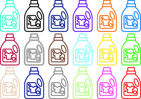 ピクトグラムの洗濯用洗剤です。 ピクトグラム,洗濯用洗剤,シンプル,洗濯,洗剤,クリーニング,衣類,清潔,すすぎ,柔軟剤のイラスト素材