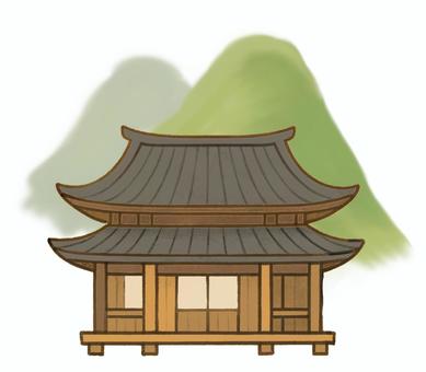 寺 寺,山寺,風景,やま,静寂,木造,建築,建物,宗教のイラスト素材