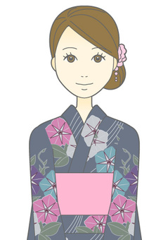 D Female Kimono Black-Front-Bust, , JPG, PNG and AI