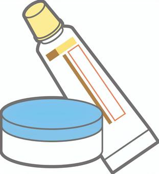 塗り薬 塗り薬,軟膏,クリーム,外用薬,皮膚外用剤,薬,腫れ,痒み,かぶれ,皮膚炎のイラスト素材