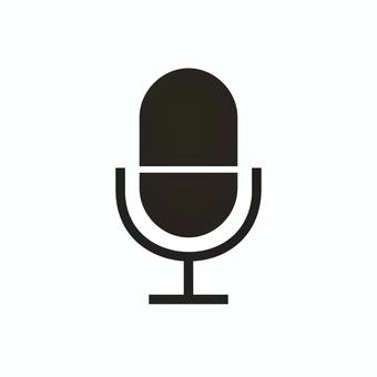 マイクマーク（黒） マイク,アイコン,音声,録音,スタンドマイク,アナウンス,黒,シンプル,イラスト,uiデザインのイラスト素材