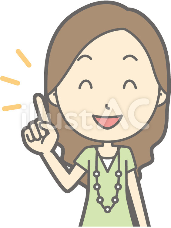 私服OL-指差しニコニコ-バスト シンプル,かわいい,olのイラスト素材