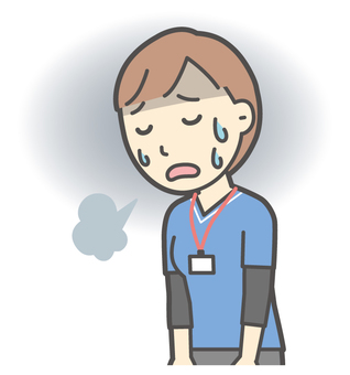  訪問看護師女性-439-バスト ストレス,訪問看護師,看護師,女性,医療,病院,介護,ナース,在宅看護,クリニックのイラスト素材