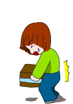 ぎっくり腰 腰痛,痛い,荷物,ぎっくり腰,整形外科のイラスト素材