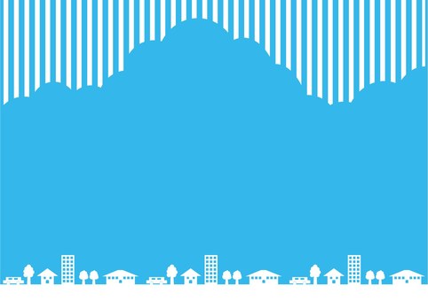 City silhouette (light blue 02), townscape, silhouette, family, JPG, PNG and AI