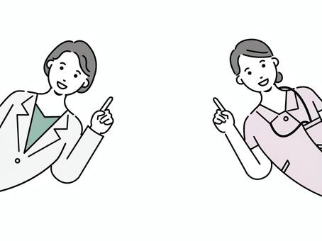 女性の医者さんと看護師さん