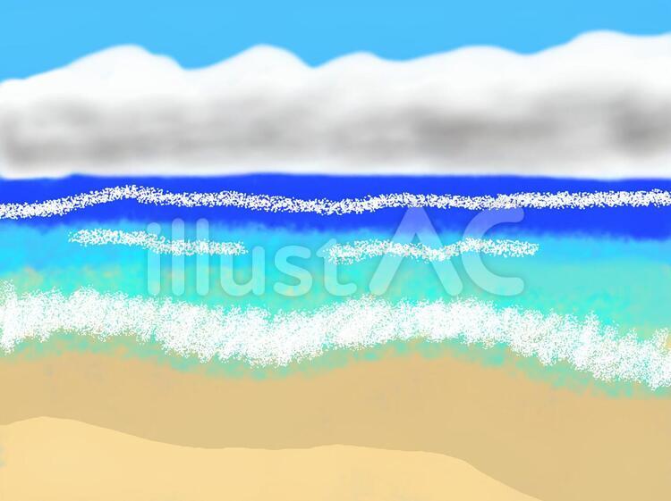 昼の海 1 海,夏,7月のイラスト素材