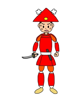 怒る戦国時代の足軽 足軽,侍,武士,鎧武者,戦士,兵士,日本,和風,歴史,日本史のイラスト素材