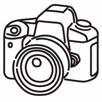 カメラのアイコン、イラスト カメラ,一眼レフ,アイコン,アイコン単品,モノクロ,写真,レンズ,シャッター,撮影,動画のイラスト素材