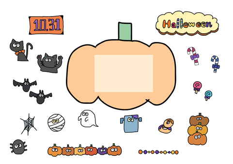ภาพประกอบ, วันฮาโลวีน, ฟักทอง, แมว, 