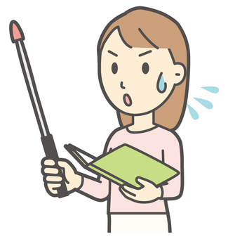  ロングヘア女性-364-バスト ポインター,女性,女の子,人物,かわいい,ポイント,説明,勉強会,プレゼンテーション,講義のイラスト素材