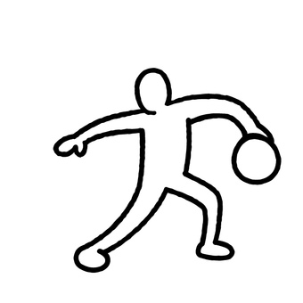 棒人間シリーズでボール持つ人 ボール,棒人間,スポーツ,バスケットボール,牽制,人物,全身,構え,投球,ドリブルのイラスト素材