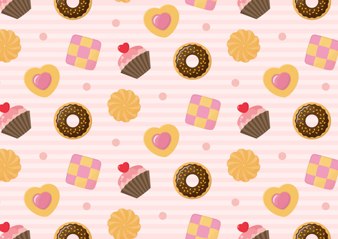スイーツのパターン、バレンタイン背景02 バレンタイン,背景,パターン,チョコレート,お菓子,2月,バレンタインデー,スイーツ,お菓子作り,2月14日のイラスト素材