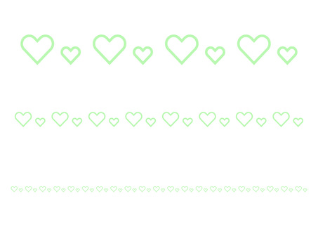 バレンタインデー・緑のハートラインセット バレンタインデー,ハート,ライン,飾り罫,緑,恋愛,告白,愛情,かわいい,ポップのイラスト素材