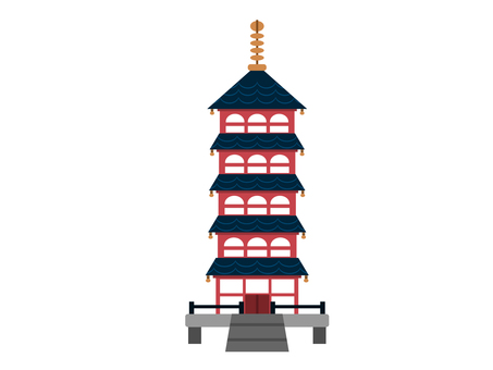 五重塔 塔,五重塔,京都,歴史的建造物,歴史のイラスト素材