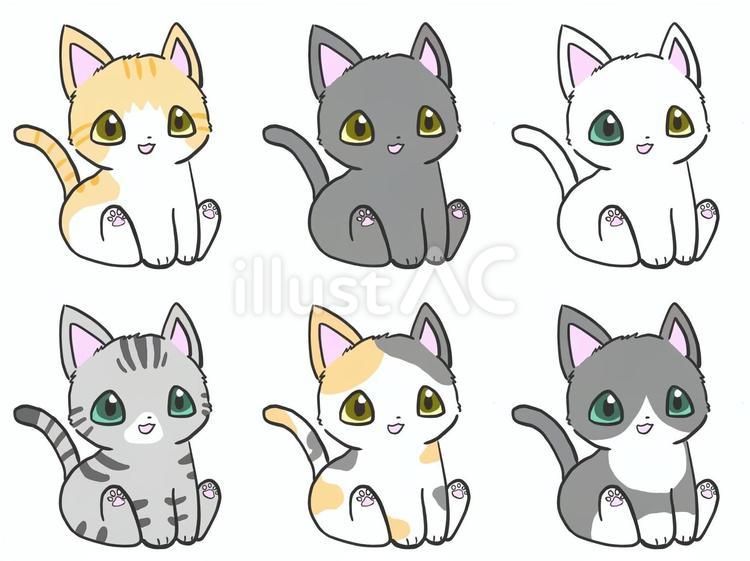 笑顔が愛らしい猫さん 猫,子猫,笑顔のイラスト素材