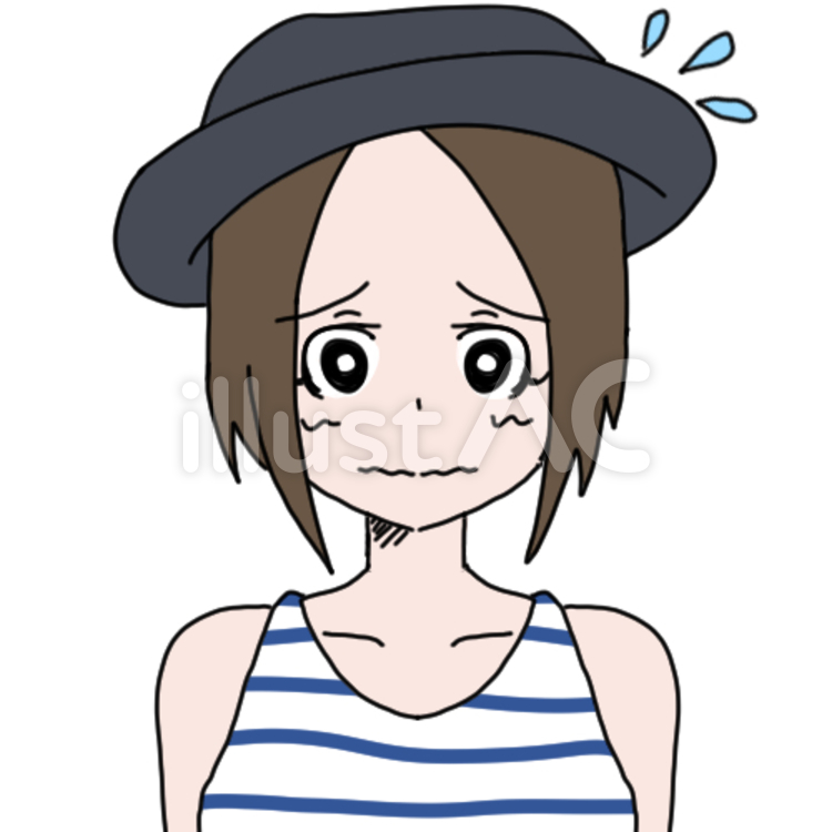 私服の女性5（汗） 私服,女子,女の子のイラスト素材