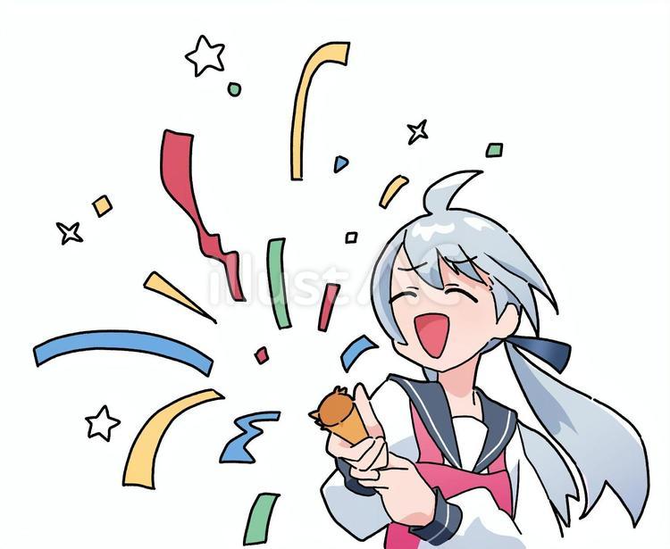 おめでとう 萌えキャラ,女の子,ツインテールのイラスト素材