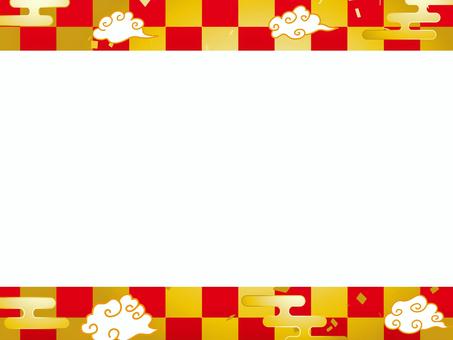 正月和風和柄年賀状 年賀状,和柄,和風,正月,可愛い,美しい,ベクター,紙吹雪,パーティー,お祝いのイラスト素材