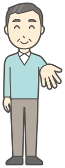 ニット中年男性-016-全身  ニット中年男性-016-全身 ください,笑顔,おじさん,男性,中年,お父さん,パパ,シニア,ミドルエイジ,人物のイラスト素材