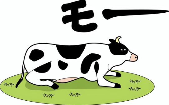 牛鳴き声 牛,ホルスタイン,家畜,お肉,動物,芝生,伏せる,休む,鳴き声のイラスト素材