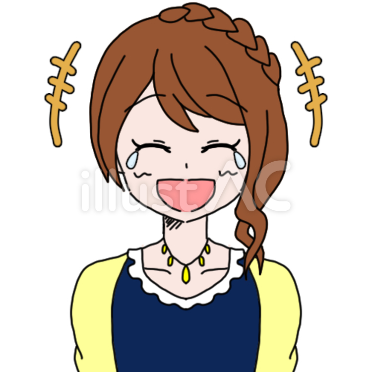 私服の女性4（爆笑） 大笑い,爆笑,腹筋崩壊のイラスト素材