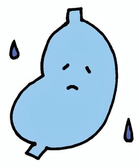 しんどい胃 胃,胃袋,内蔵,臓器,メディカル,医療,消化器官,胃もたれ,しょんぼり,しんどいのイラスト素材