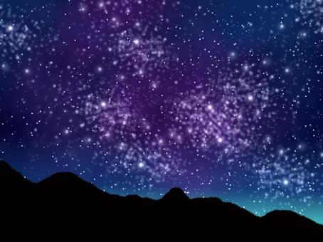 Starry sky and mountains, JPG Starry sky and mountains, star, particle, planetarium, JPG