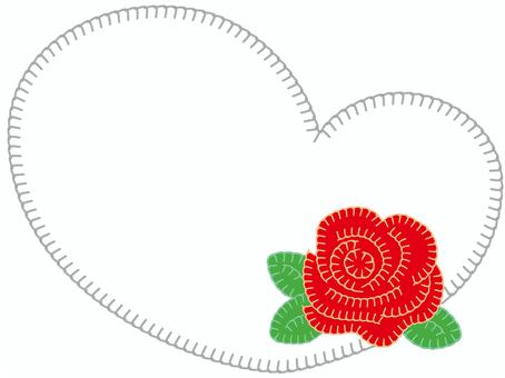 赤いバラ 赤いバラ 薔薇,赤,ステッチのイラスト素材