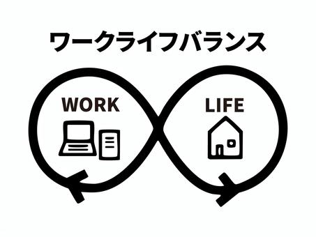 ワークライフバランス ワークライフバランス,仕事,生活,働く,労働,プライベート,家,好循環,調和,両立のイラスト素材