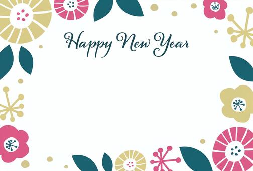 お洒落なお花の年賀状