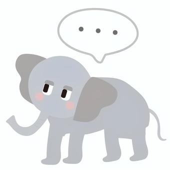 考えるゾウ 象,ゾウ,動物,生き物,動物園,かわいい,考える,思考,思想,吹き出しのイラスト素材