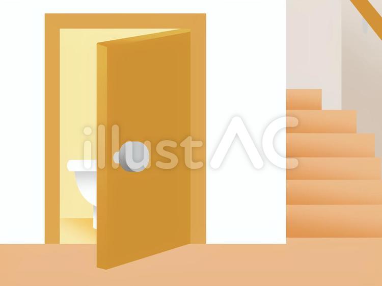  一般住宅の廊下20180528-2 室内,廊下,トイレのイラスト素材
