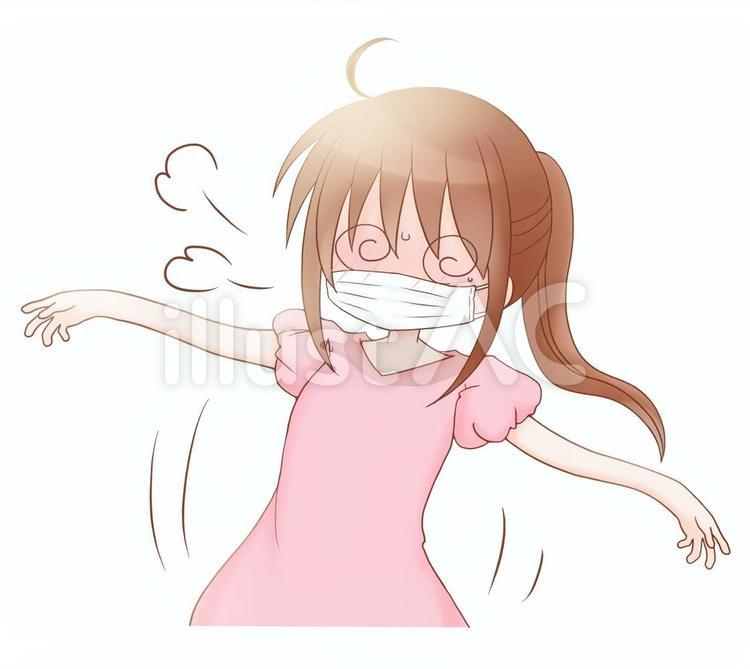 暑くてマスク息苦しい マスク,暑い,息のイラスト素材