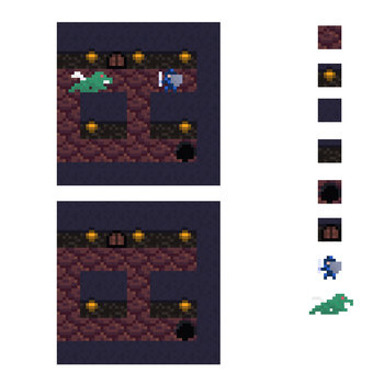 ドット絵セット　ダンジョン素材セット ドット絵,ダンジョン,迷路,セット,８ビットのイラスト素材