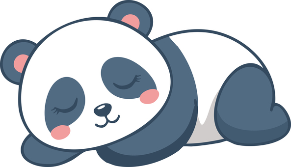 寝るパンダ パンダ,動物,生き物,動物園,ジャイアントパンダのイラスト素材