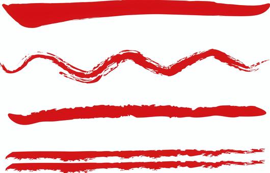 筆ラインセット 筆,ライン,罫線,筆線,毛筆,線,ブラシ,かすれ,波線,筆書きのイラスト素材