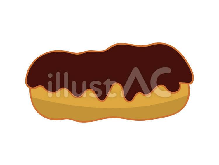 エクレア181219 エクレア,シュークリーム,チョコレートのイラスト素材